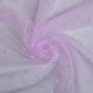 Фатин горошек мягкий шир.160см  100% полиэстер арт.TBY-1907-07 цв.сиреневый диаметр горошин 0,6см рул.15м