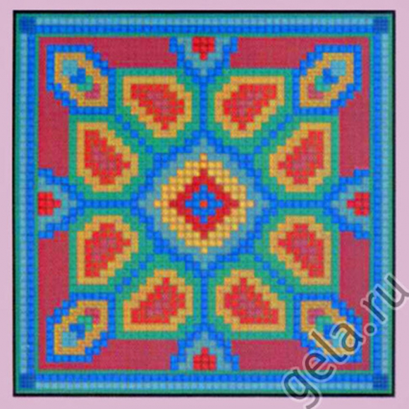 Набор для вышивания подушки CANDAMAR DESIGNS арт.30451 Геометрические цветы 35,6х35,6 см