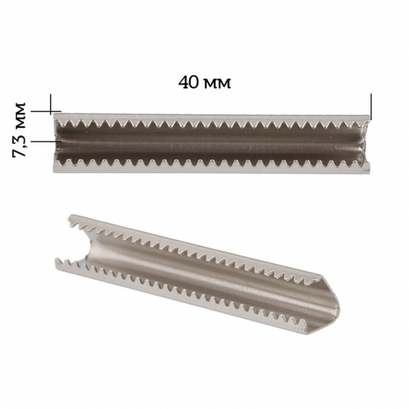 Наконечник-зажим для стропы металл TBY.1747 40х7,3мм цв.3 никель уп.50шт.