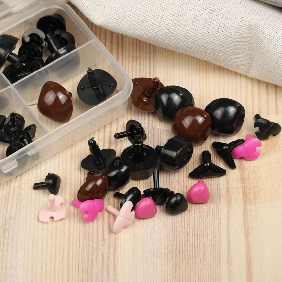 Набор носов №6 в органайзере винтовые пластик цв.ассорти, уп.68шт Набор носов №6 в органайзере винтовые пластик цв.ассорти, уп.68шт