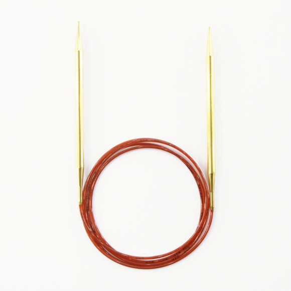 158253_Спицы круговые позолоченные с удлиненным кончиком, №6, 150 см