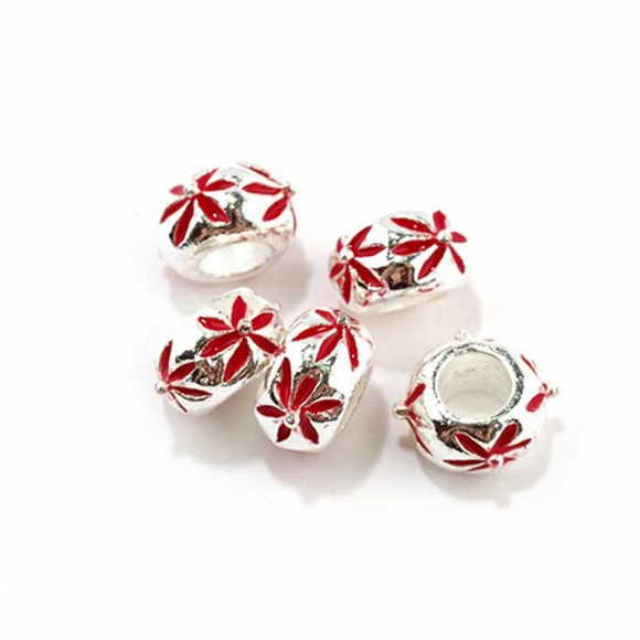 Бусины металлические с эмалью арт.PN-D8 цв.1 7х10мм, in ? 5мм