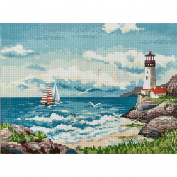 Кристальная мозаика на подрамнике ФРЕЯ арт.ALPD-012 Мечтая о море 40х30 см