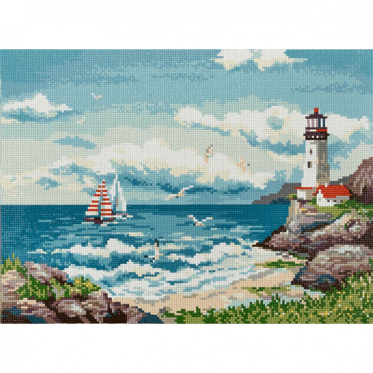 Кристальная мозаика на подрамнике ФРЕЯ арт.ALPD-012 Мечтая о море 40х30 см