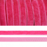 Лента бархатная арт.TBY.LB1027 нейлон шир.10мм цв.ярко-розовый уп.20м
