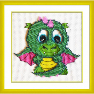 Набор для вышивания мулине ПАУТИНКА арт.БК-102 Дракоша 13х13см