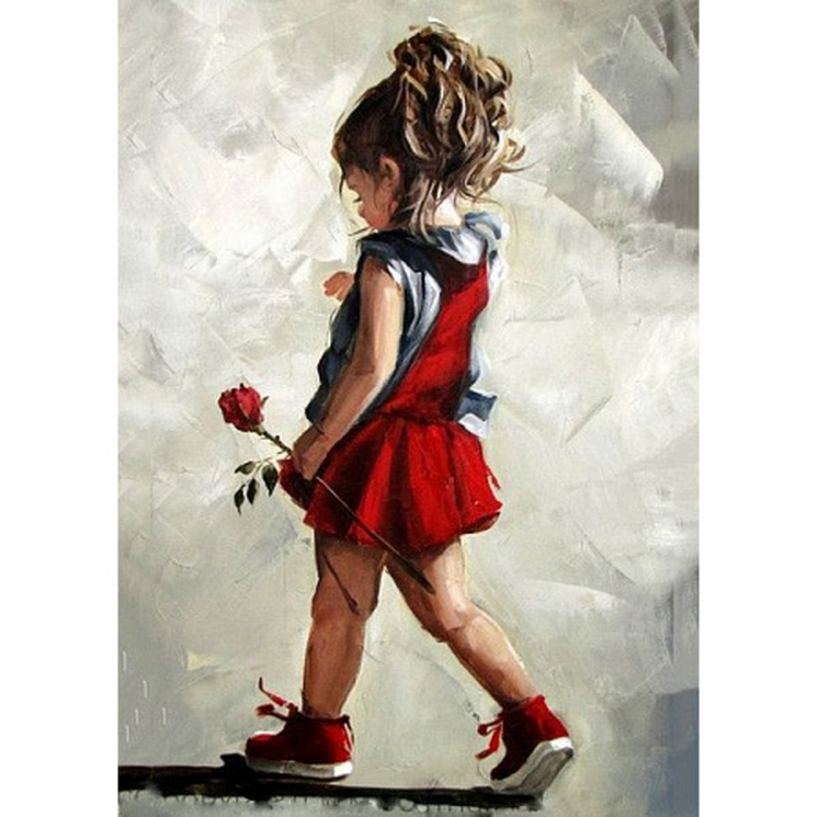 Алмазная мозаика на холсте ГРАННИ арт.Ag4680 Юная леди 27х38см