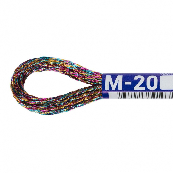 Нитки для вышивания Gamma мулине NM металлик 100% полиэстер 12 x 8 м цв.М-20 меланж