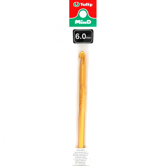 Tulip Крючок для вязания MinD арт.TA-0029E  6мм, сталь / золотистый