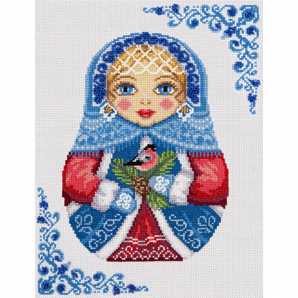 Набор для вышивания PANNA арт. NM-1758 Русская матрешка. Зима 22х29 см