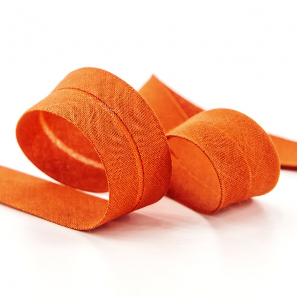 19581_Косая бейка хлопок/полиэстер 20 мм, 25 м, цвет 46, алый яркий