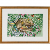 Набор для вышивания PERMIN арт.90-9395 Скворечник в саду 47х34 см