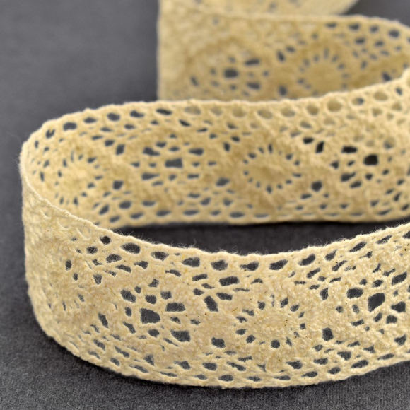 Хлопковое кружево, 42 мм, цвет натуральный Хлопковое кружево, 42 мм, цвет натуральный
