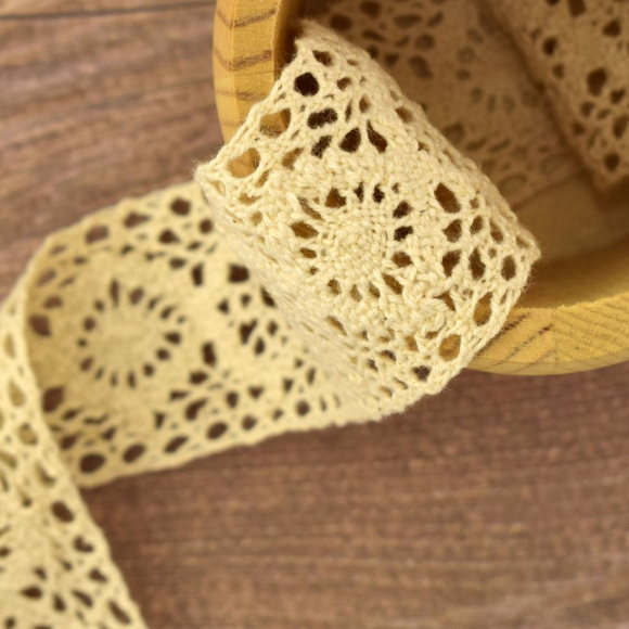 Хлопковое кружево, 42 мм, цвет натуральный Хлопковое кружево, 42 мм, цвет натуральный
