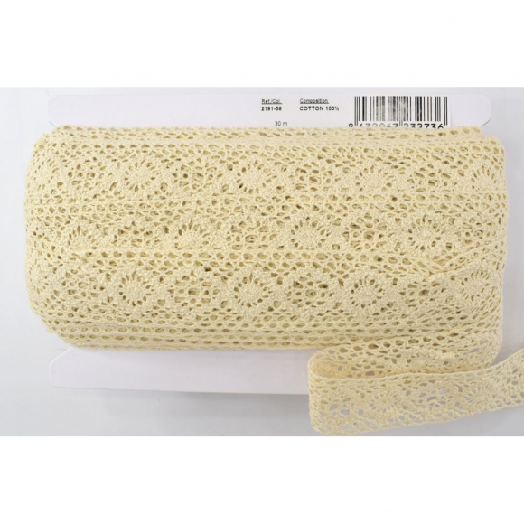 Хлопковое кружево, 42 мм, цвет натуральный Хлопковое кружево, 42 мм, цвет натуральный