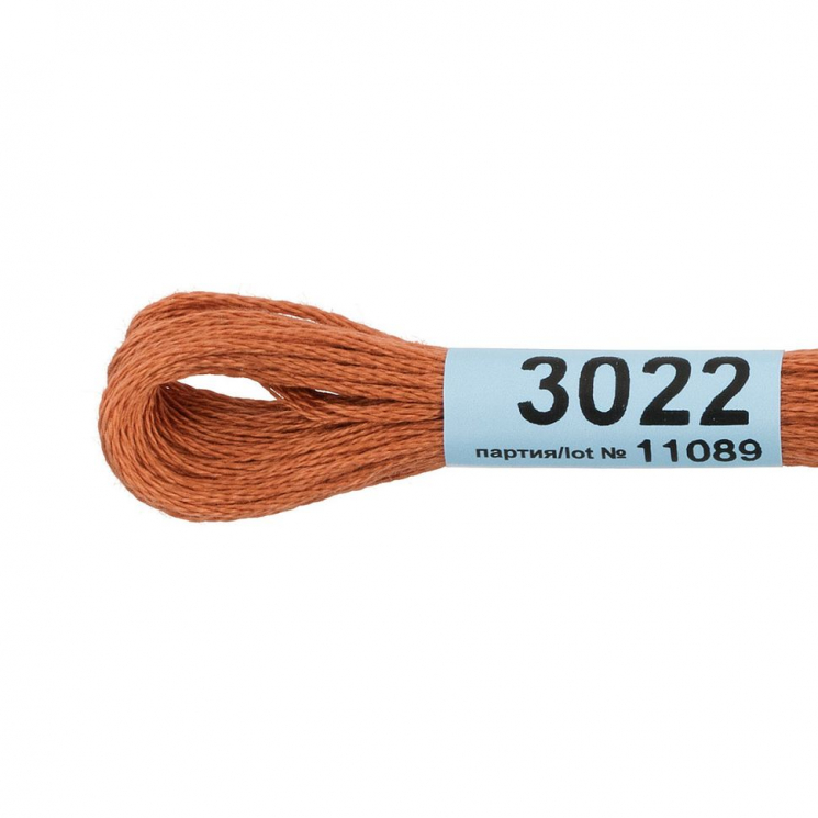 Нитки для вышивания Gamma мулине (0820-3070) 100% хлопок 24 x 8 м цв.3022 т.рыжий