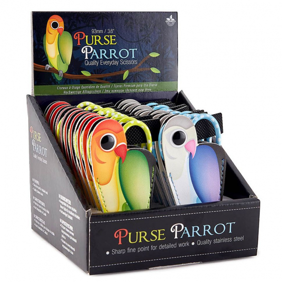 Ножницы для вышивания в чехольчике, 93 мм, набор 20 шт в картонном цветном дисплее