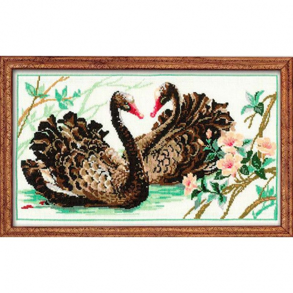 Набор для вышивания РИОЛИС арт.806 Черные лебеди 40х24 см