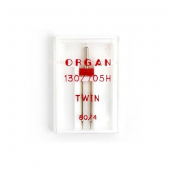 Иглы для бытовых швейных машин ORGAN двойные №80/4, уп.1 игла
