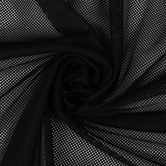 Сетка подкладочная трикотажная арт.TBY.0354 65г/м? ш.170см цв.03 черный, уп.1м