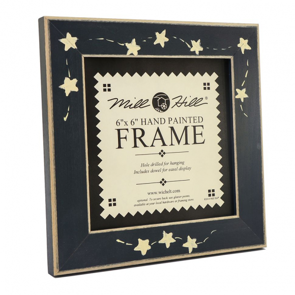 Рамка деревянная цвет синий с ручной росписью