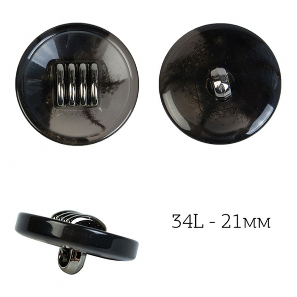 Пуговицы пластик TBY.J.1857 цв.01 черный 34L-21,6мм, на ножке, 36шт