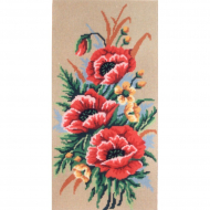 Канва жесткая с рисунком "Маки", 2 картинки