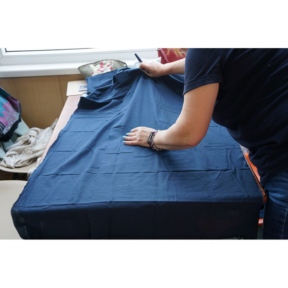 124925_Ткань для вышивки сашико, цвет темно-синий