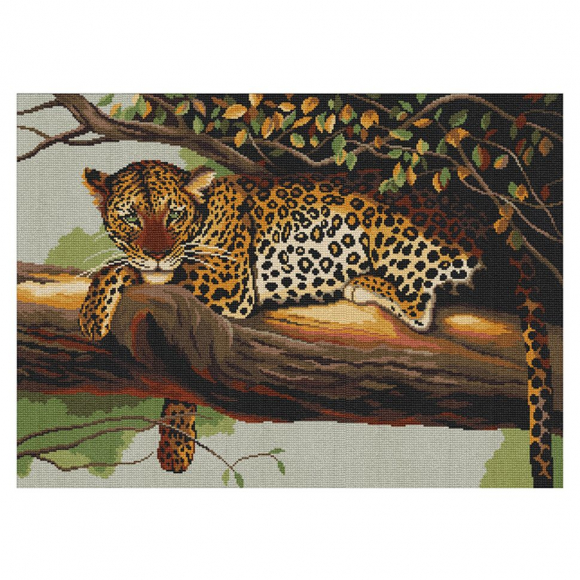 Набор для вышивания мулине НИТЕКС арт.А-0036 Леопард 43х31 см