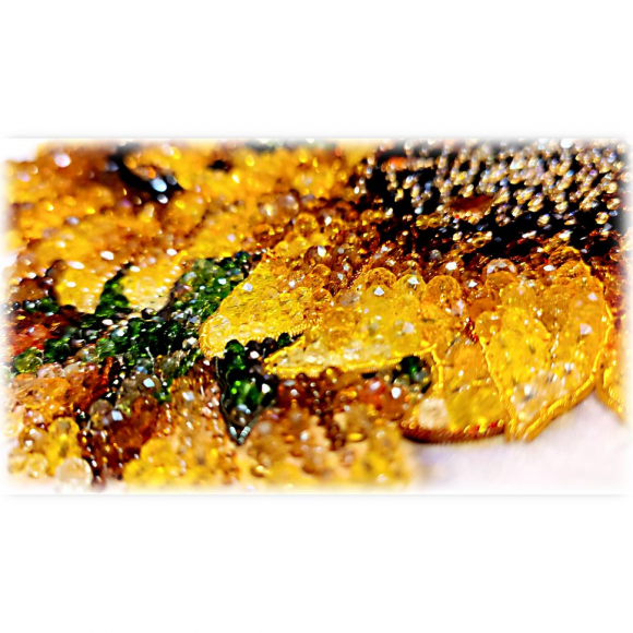 Набор для вышивания хрустальными бусинами ОБРАЗА В КАМЕНЬЯХ арт. 5550 Подсолнухи 29х55 см