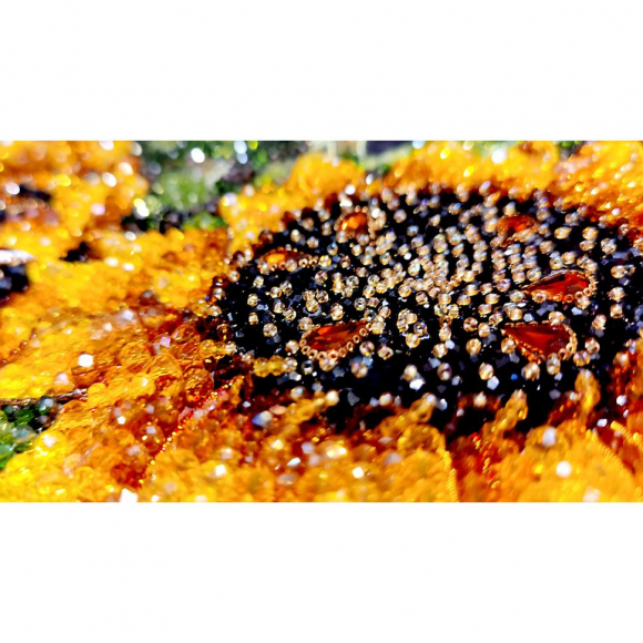 Набор для вышивания хрустальными бусинами ОБРАЗА В КАМЕНЬЯХ арт. 5550 Подсолнухи 29х55 см