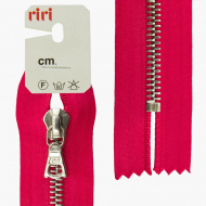 66113_Молния металл, Ni, неразъёмная, на атласной тесьме, 6 мм, 18 см, цвет 9407, малиновый