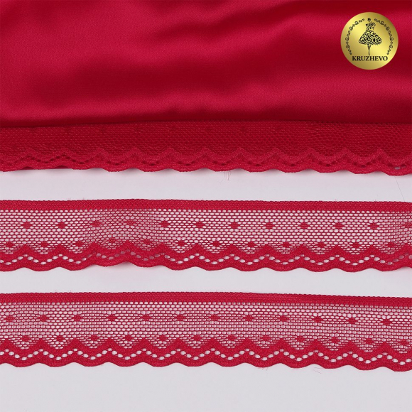 Кружево-стрейч KRUZHEVO арт.TBY.8028 шир.25мм цв.S261 лесная ягода уп.50м