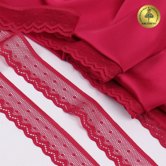 Кружево-стрейч KRUZHEVO арт.TBY.8028 шир.25мм цв.S261 лесная ягода уп.50м