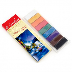 Набор полимерной глины Артефакт-Lapsi GLITTER арт.АФ.820144/7109-78 9 классических цветов с блестками х 20 г