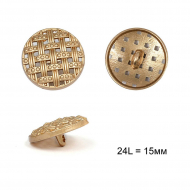 Пуговицы металлические С-ME325 цв.золото 24L-15мм, на ножке, 24шт
