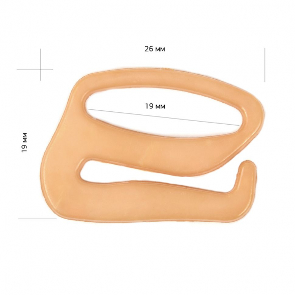 Крючок для бюстгальтера пластик TBY-82653 d20мм, цв.бежевый, уп.100шт