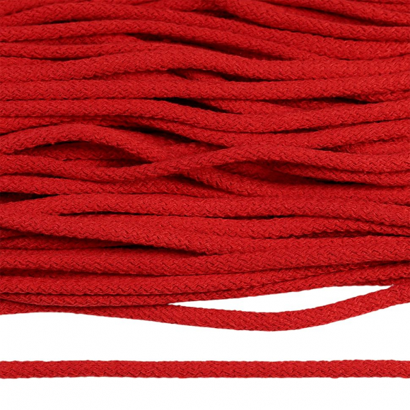 Шнур круглый х/б 05мм с наполнителем цв.012 красный уп.100 м Шнур круглый х/б 05мм с наполнителем цв.012 красный уп.100 м