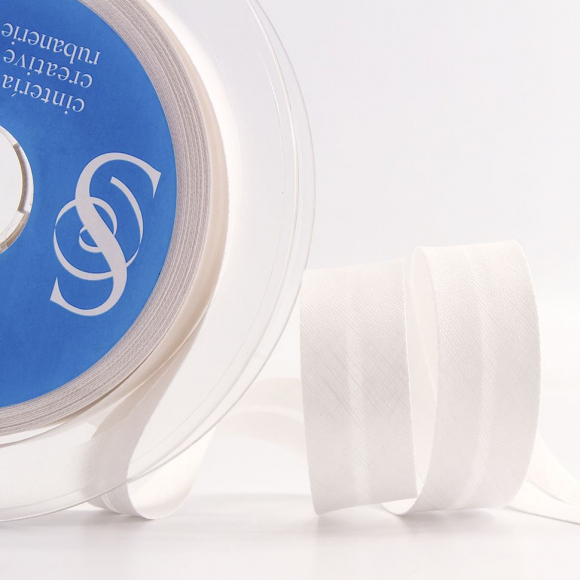 Косая бейка хлопок/лён, 20 мм, 20 м, цвет 02, небелёный