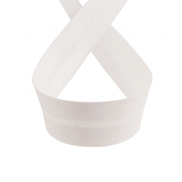 Косая бейка хлопок/лён, 20 мм, 20 м, цвет 02, небелёный