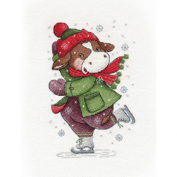 Набор для вышивания ОВЕН арт. 1344 Символ года.Бычок-4 12х19 см