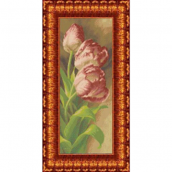 Рисунок на ткани КАРОЛИНКА арт. КБЦ-2002 Тюльпаны 21,5х54,3 см
