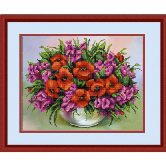 Рисунок на ткани (Бисер) КОНЁК арт. 9661 Полевые цветы 29х39 см