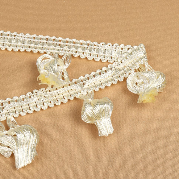 Бахрома для штор арт.6152-0334 шир.43мм цв.6343 молочный уп.10м