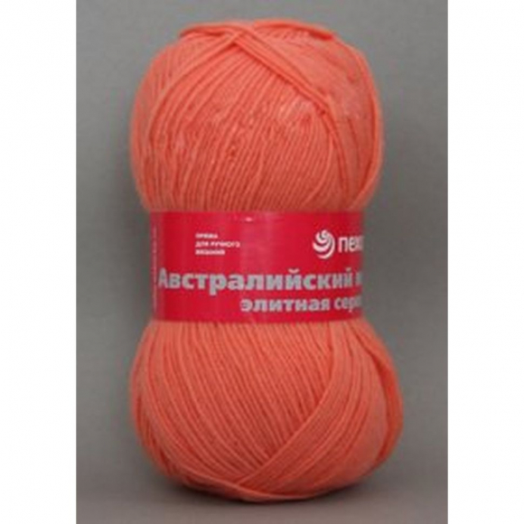 Пряжа для вязания ПЕХ Австралийский меринос (95% мериносовая шерсть, 5% акрил высокообъемный) 5х100г/400м цв.351 св.коралл