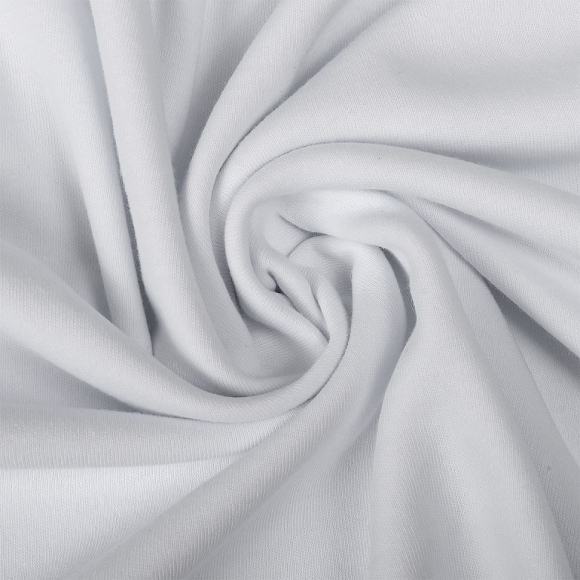 Ткань интерлок гл/крашеный, 180г/м?  100% хл, шир.95+95см арт.ДЛ-180955-3001 цв.белый уп.6м (1кг-3м)