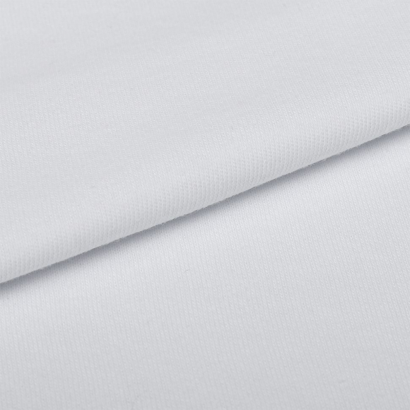 Ткань интерлок гл/крашеный, 180г/м?  100% хл, шир.95+95см арт.ДЛ-180955-3001 цв.белый уп.6м (1кг-3м)