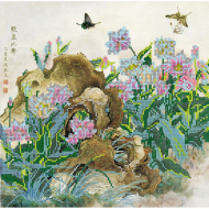 Схема на холсте АБРИС АРТ арт. AC-149 Китайские тюльпаны 30х30 см