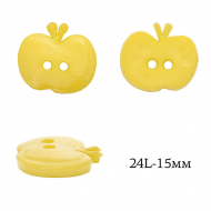 Пуговицы пластик Яблоко TBY.P-1324 цв.15 желтый 24L-15мм, на 2 прокола, 50 шт