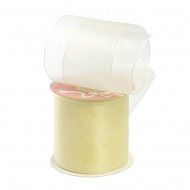 Лента капрон (органза) IDEAL шир.75мм цв.1002 молочный уп.27,4 м